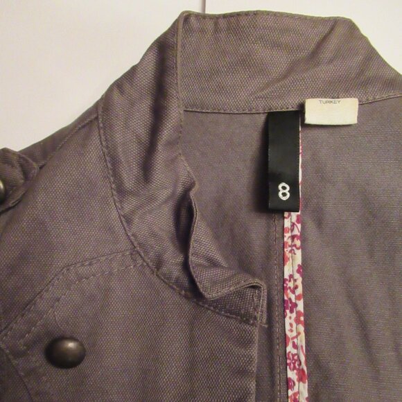 Military Style Jacket Size 8 Womens, Divided by H&M, Mandarin Collar - Picture 9 of 16